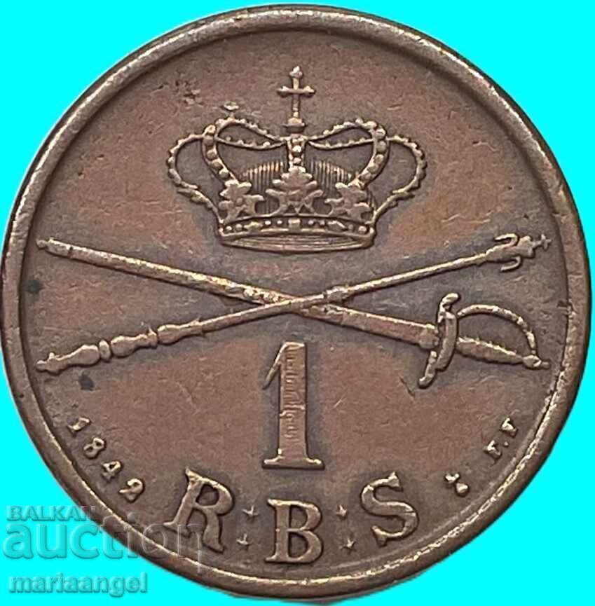 Danemarca 1 skilling 1842 Christian VIII - nominal rar