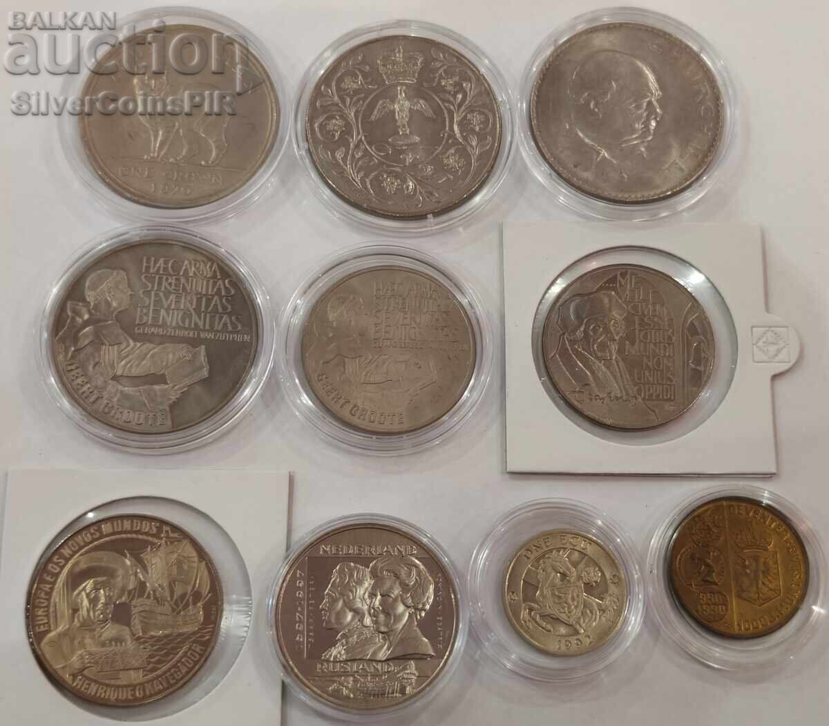 Lot de 10 monede jubiliare diverse