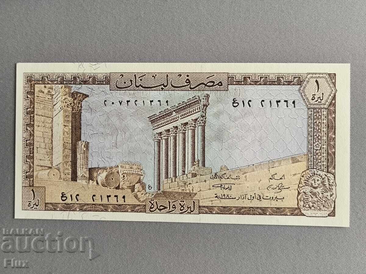 Bancnotă - Liban - 1 liră UNC | 1980