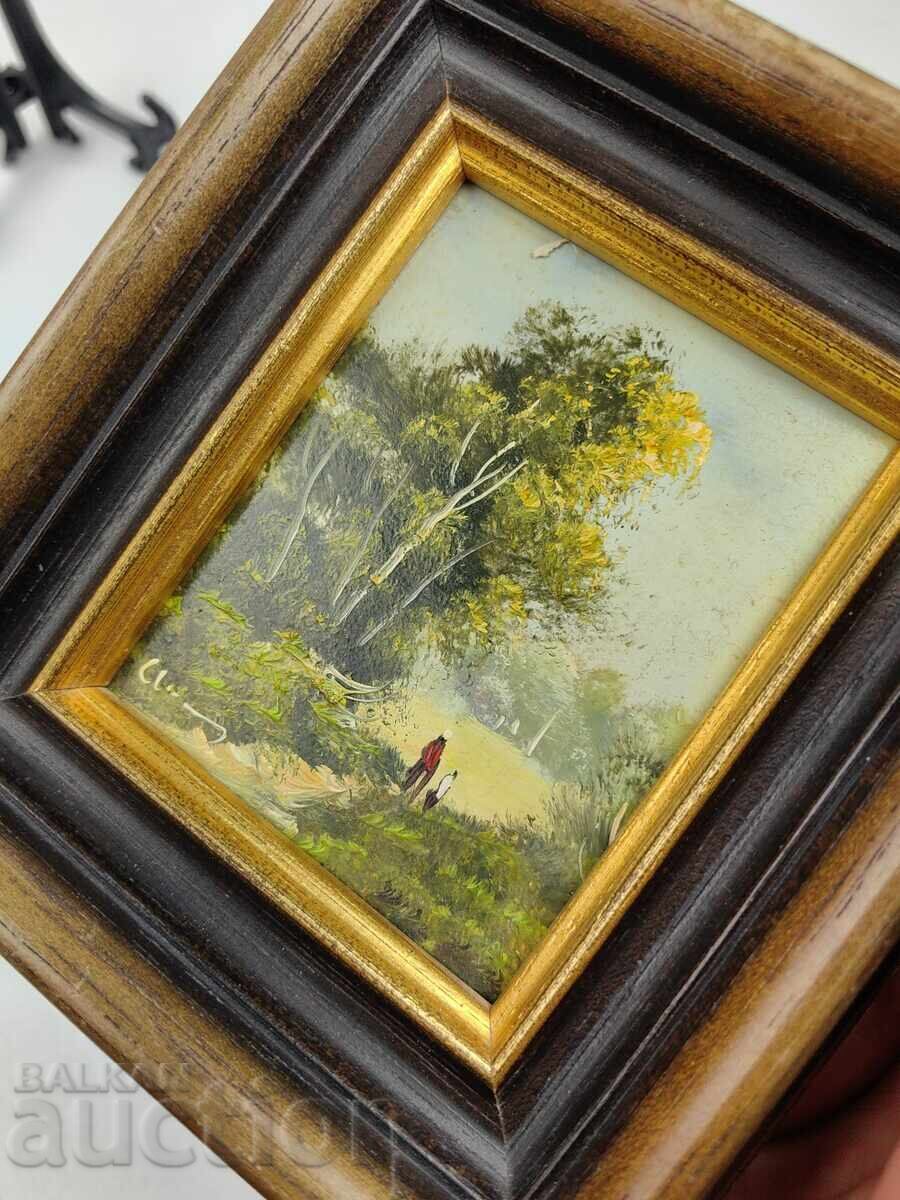 Delivery of SMALL PAINTED OIL PAINTING OIL LANDSCAPE FRAME