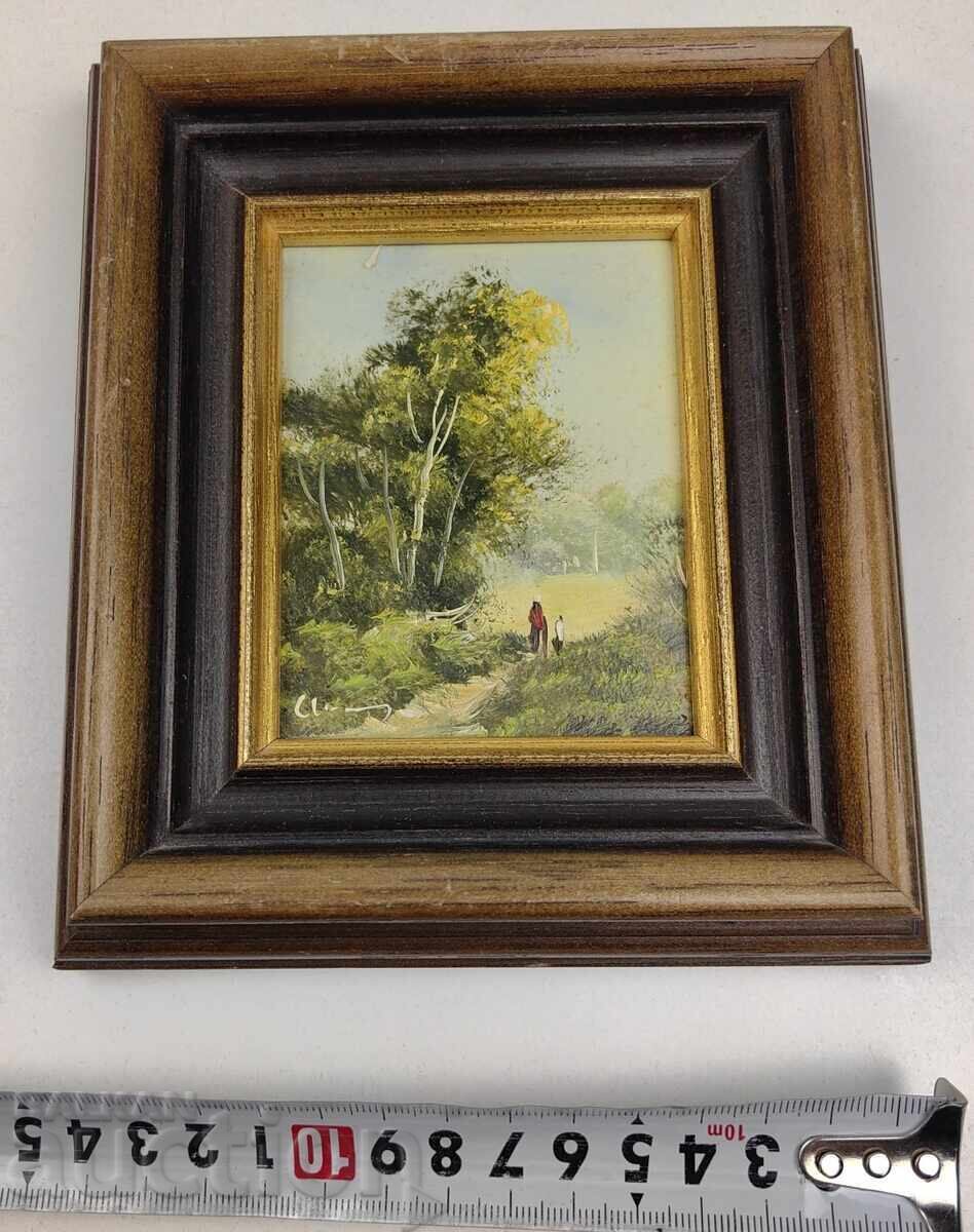 SMALL PAINTED OIL PAINTING OIL LANDSCAPE FRAME - 5