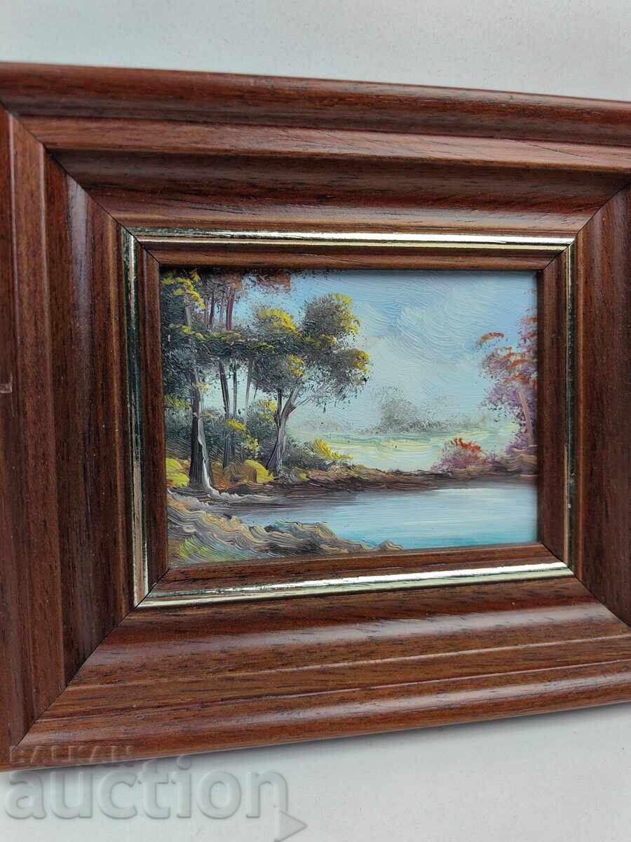 SMALL PAINTED OIL PAINTING OIL LANDSCAPE FRAME with price € 5.00 | 9.78 BGN