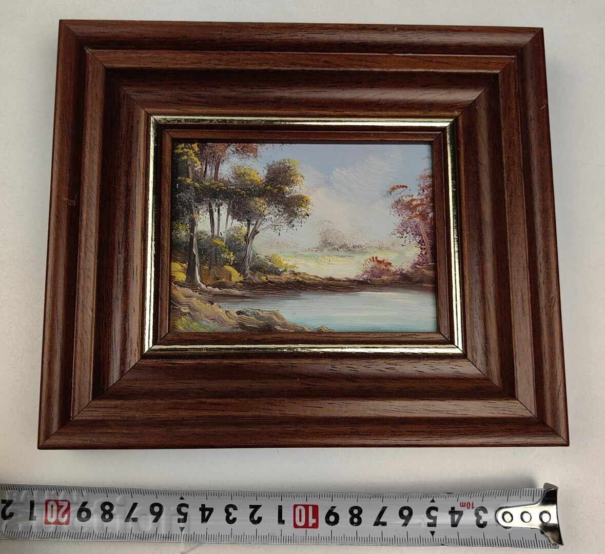 Delivery of SMALL PAINTED OIL PAINTING OIL LANDSCAPE FRAME