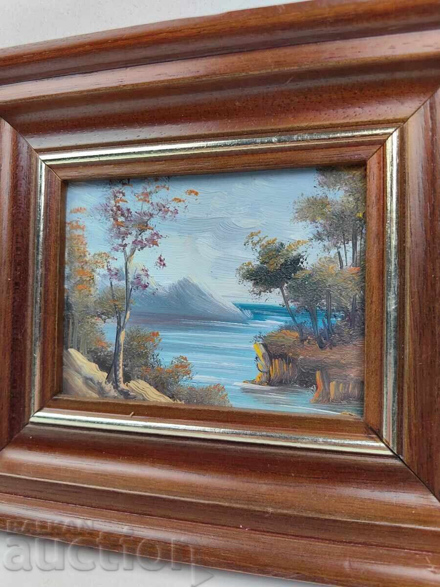 Auction  SMALL PAINTED OIL PAINTING OIL LANDSCAPE FRAME