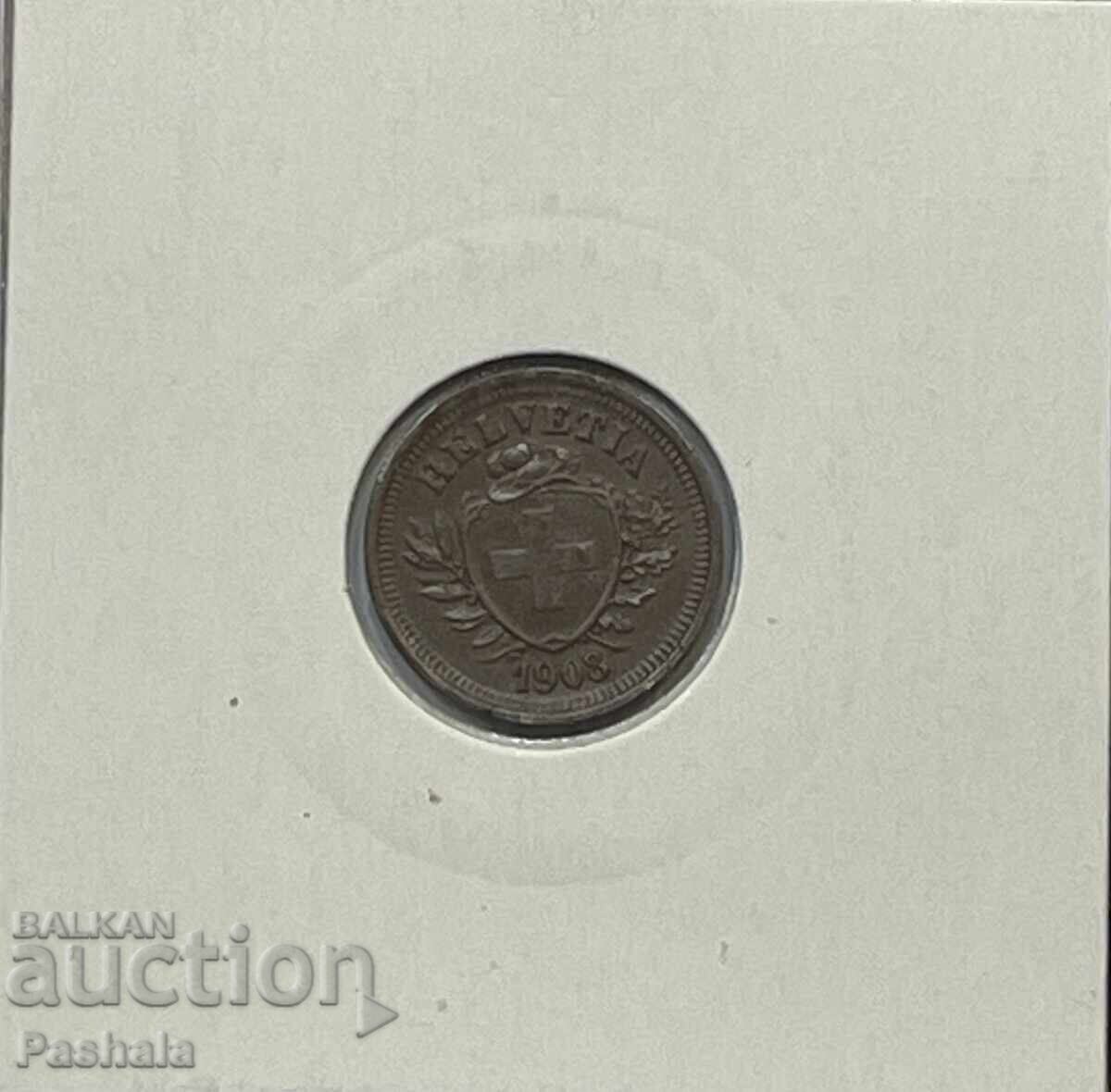 Ελβετία 1 ραπέν 1908 με τιμή € 10.00 | 19.56 BGN