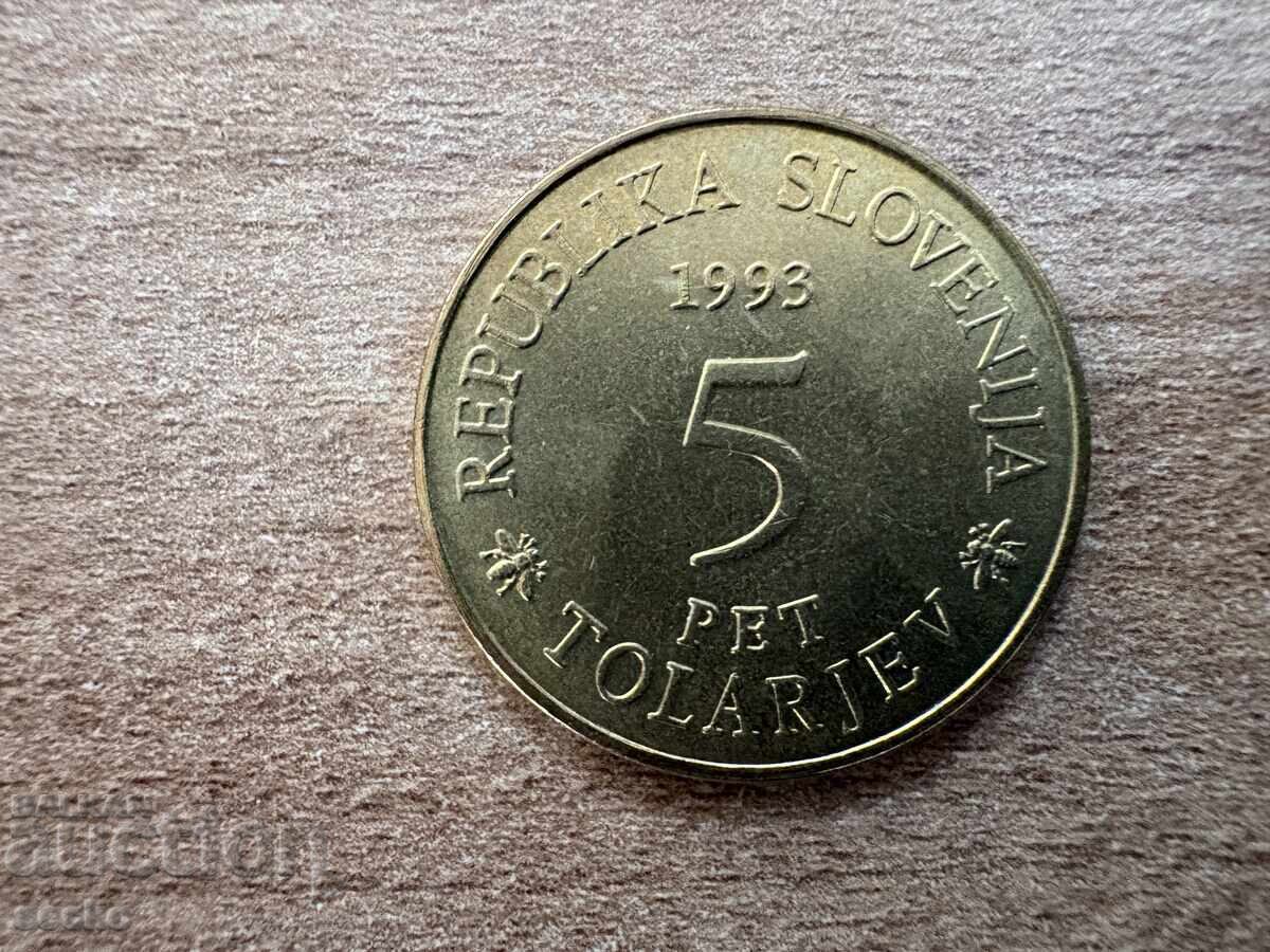Slovenia - 5 Tolars (1993) - 300 years of the Slovenian Academy of