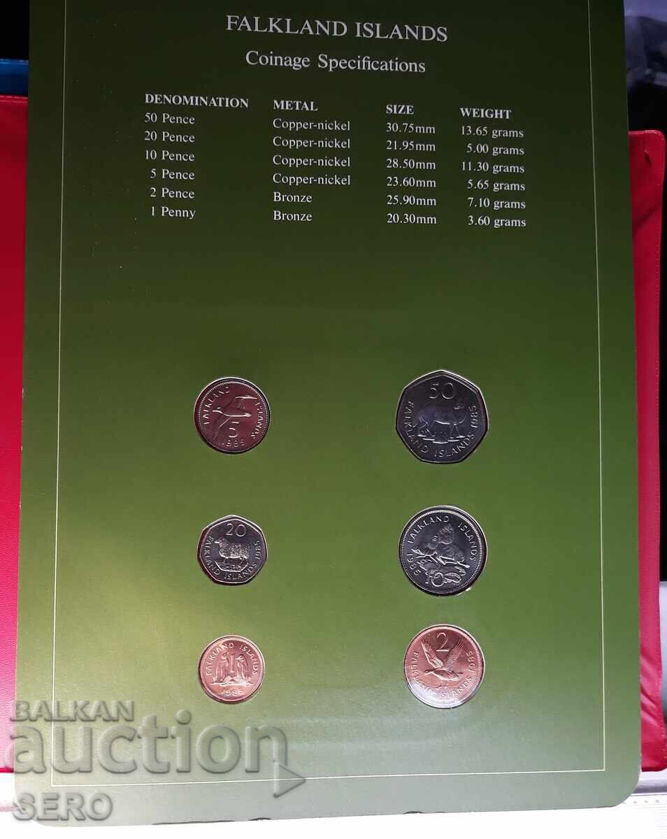 Licitație Insulele Falkland - SET 1985 din 6 monede Licitație Insulele Falkland - SET 1985 din 6 monede