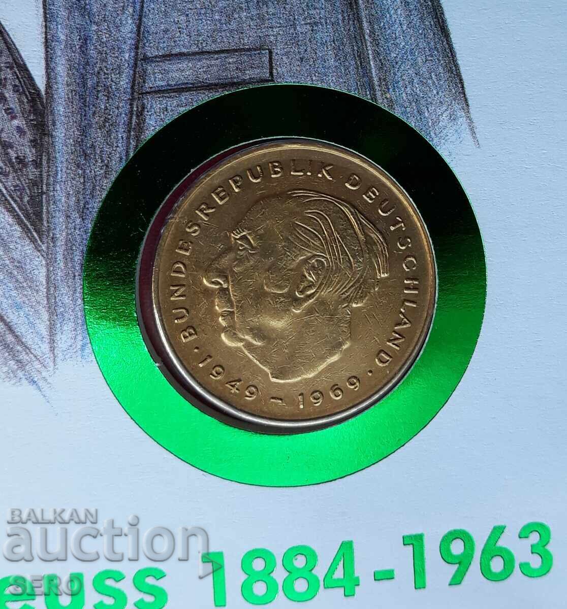 Germaniya-2 marki 1977/pozlateni/ i posht.marka v krasiv plik με τιμή € 5.00 | 9.78 BGN