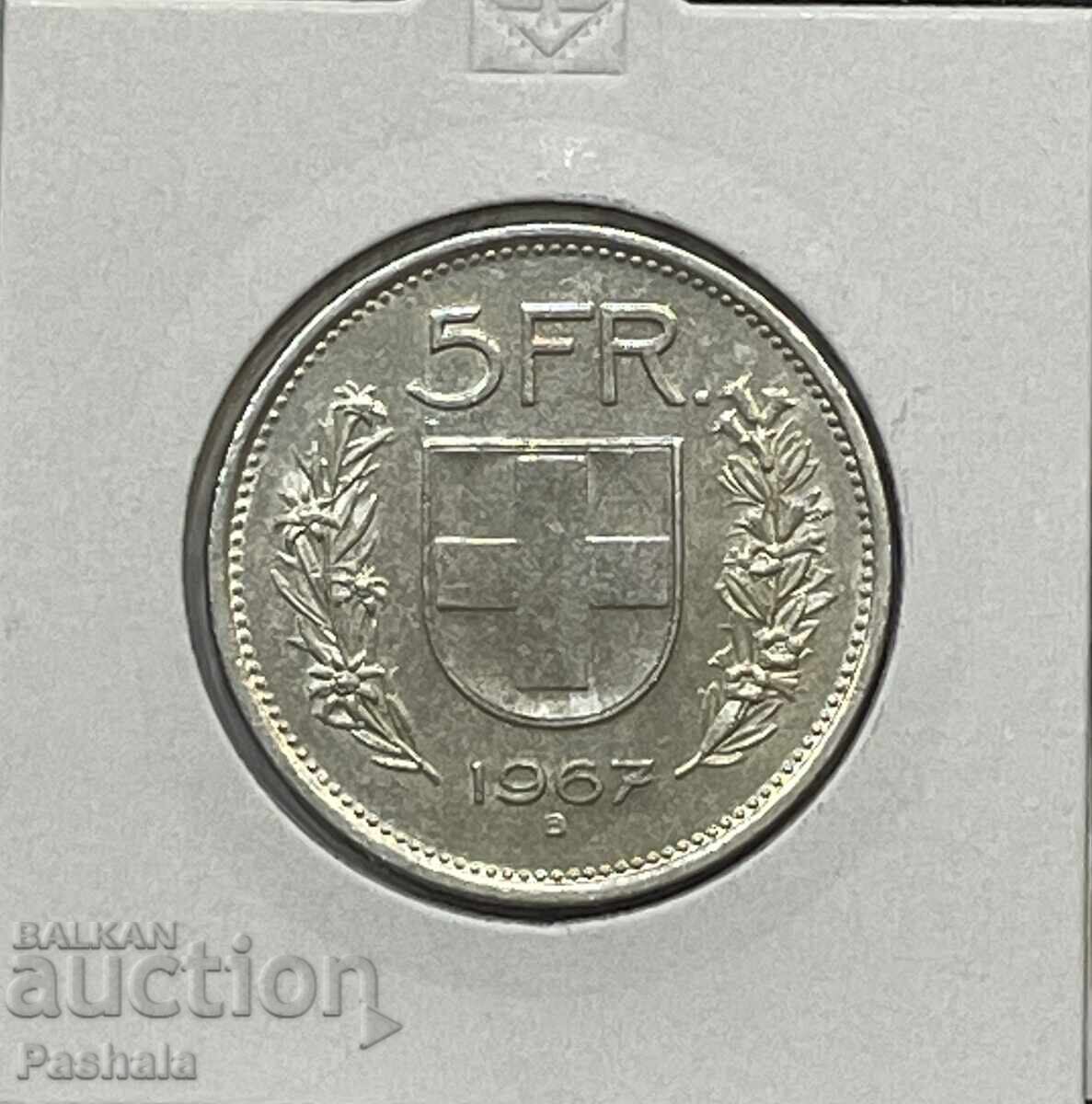 Elveția 5 franci 1967