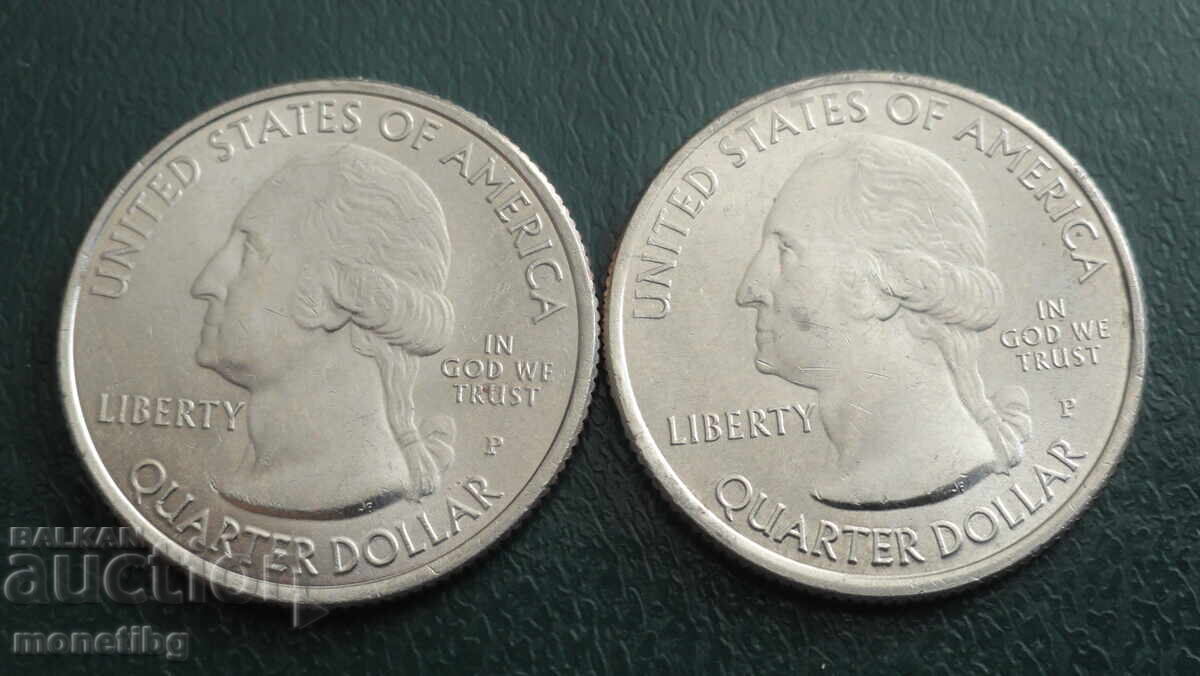 SUA 2014 - 25 cenți (2 bucăți) cu preț € 2.00 | 3.91 BGN SUA 2014 - 25 cenți (2 bucăți) cu preț € 2.00 | 3.91 BGN