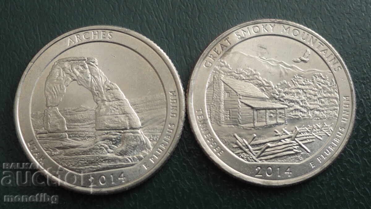SUA 2014 - 25 cenți (2 bucăți) - 5 SUA 2014 - 25 cenți (2 bucăți) - 5