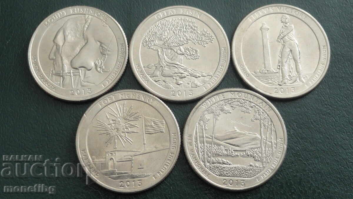 Licitație SUA 2013 - 25 cenți (5 bucăți) Licitație SUA 2013 - 25 cenți (5 bucăți)