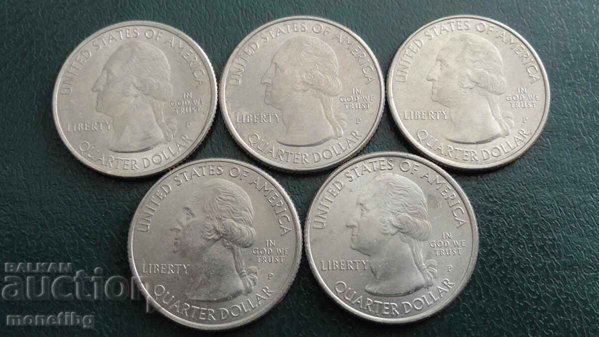 SUA 2014 - 25 cenți (5 bucăți) cu preț € 5.60 | 10.95 BGN