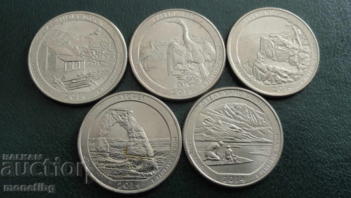 SUA 2014 - 25 cenți (5 bucăți) - 5