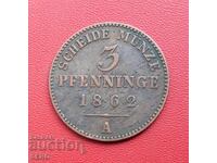 Germania-Prusia-3 Pfennig 1862 A-Berlin