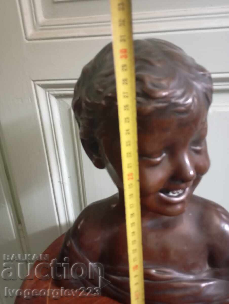 Licitație Bust din bronz „Copil care râde” după Desiderio da Settignano-Donatello Licitație Bust din bronz „Copil care râde” după Desiderio da Settignano-Donatello