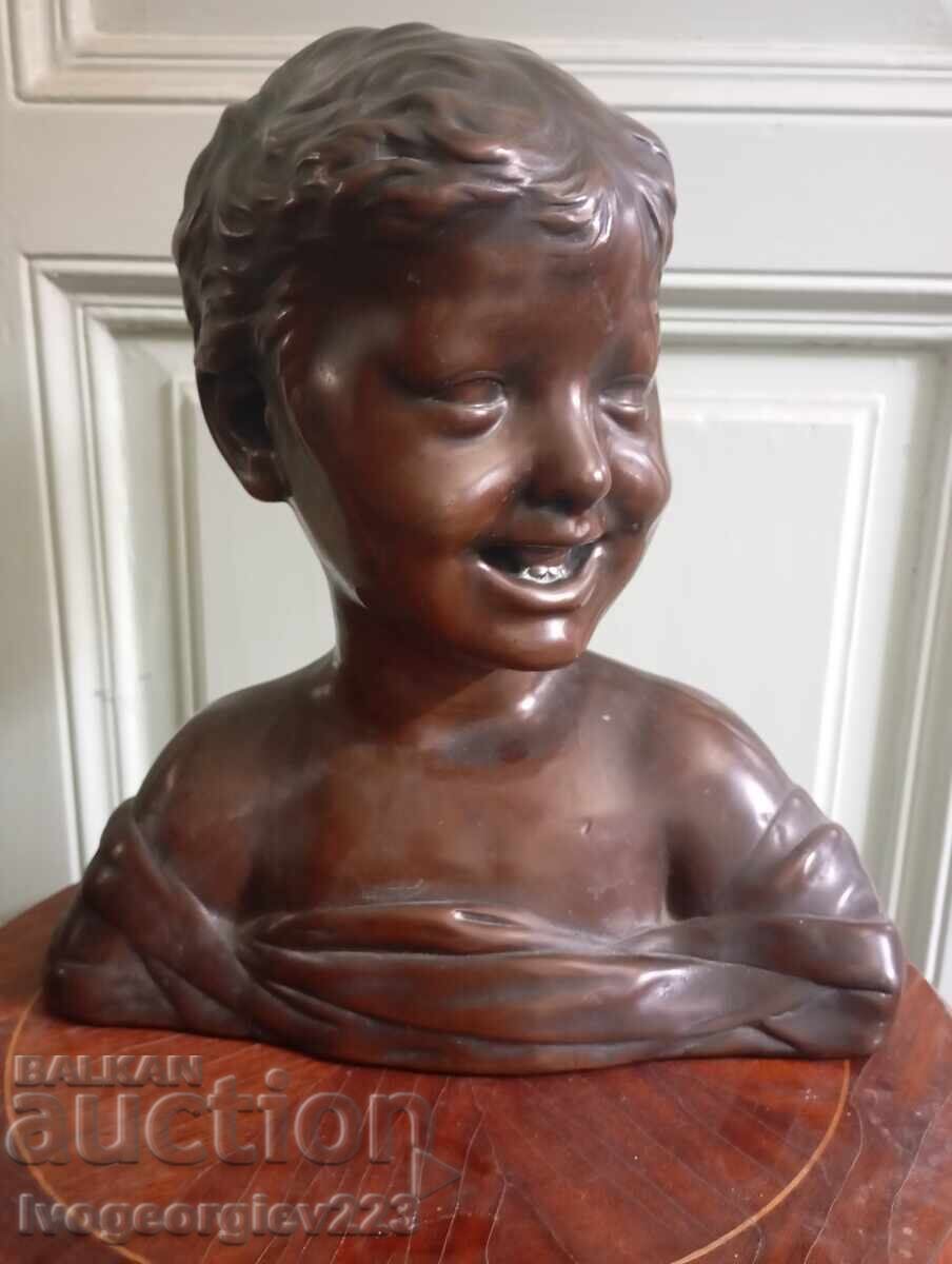Bust din bronz „Copil care râde” după Desiderio da Settignano-Donatello Bust din bronz „Copil care râde” după Desiderio da Settignano-Donatello
