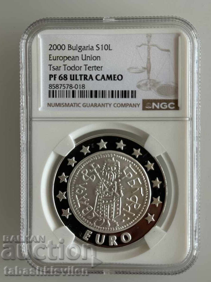 10 leva 2000 g. Todor Svetoslav Terter NGC PF 68
