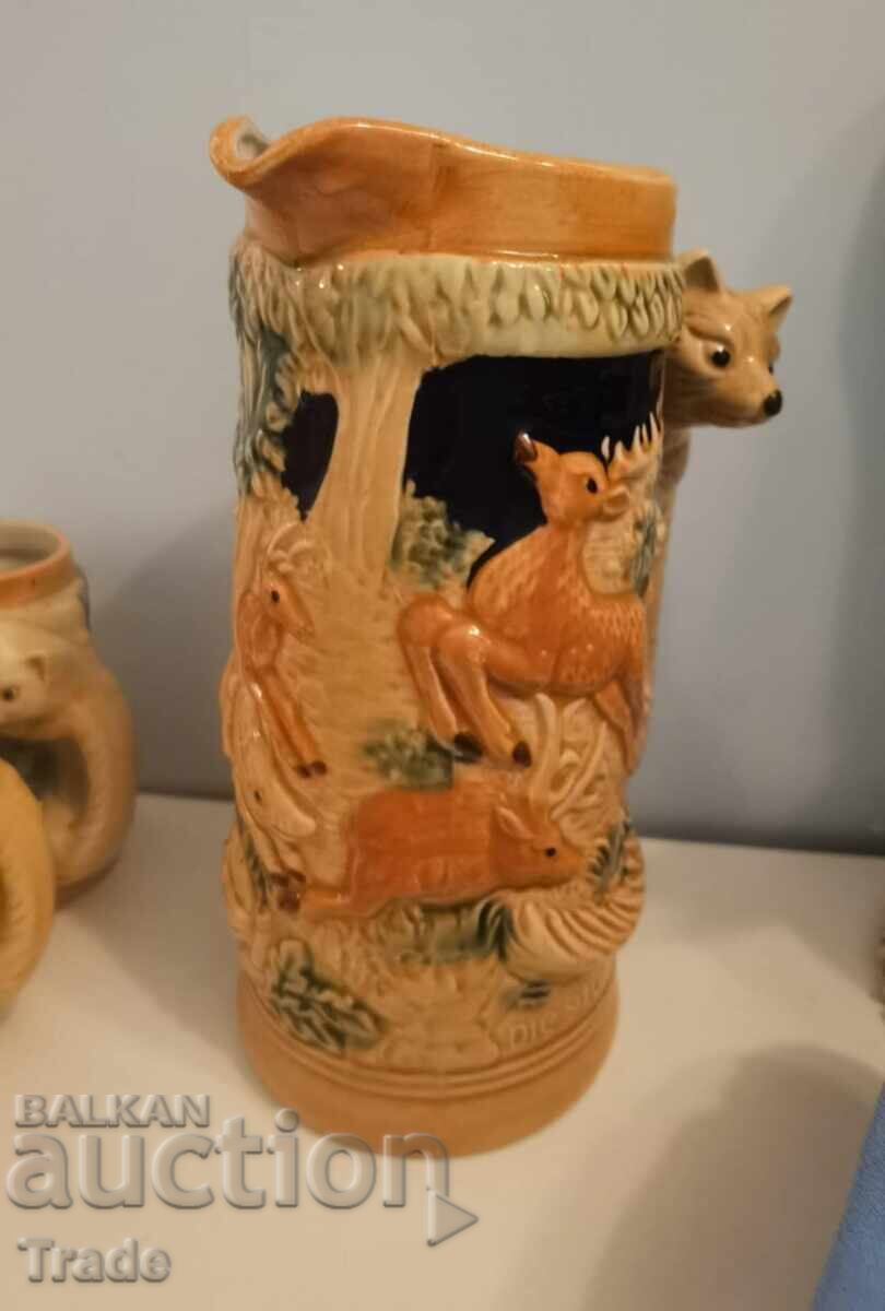 Livrarea Set japonez pentru servit sake, carafă și 6 cești, vânători, vânat, vânătoare