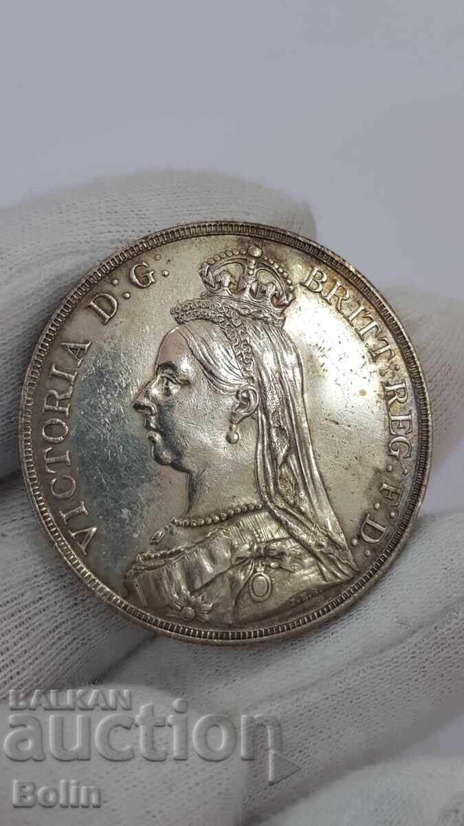 Monedă de argint foarte rară 1 coroană 1891 Marea Britanie cu preț € 98.00 | 191.67 BGN