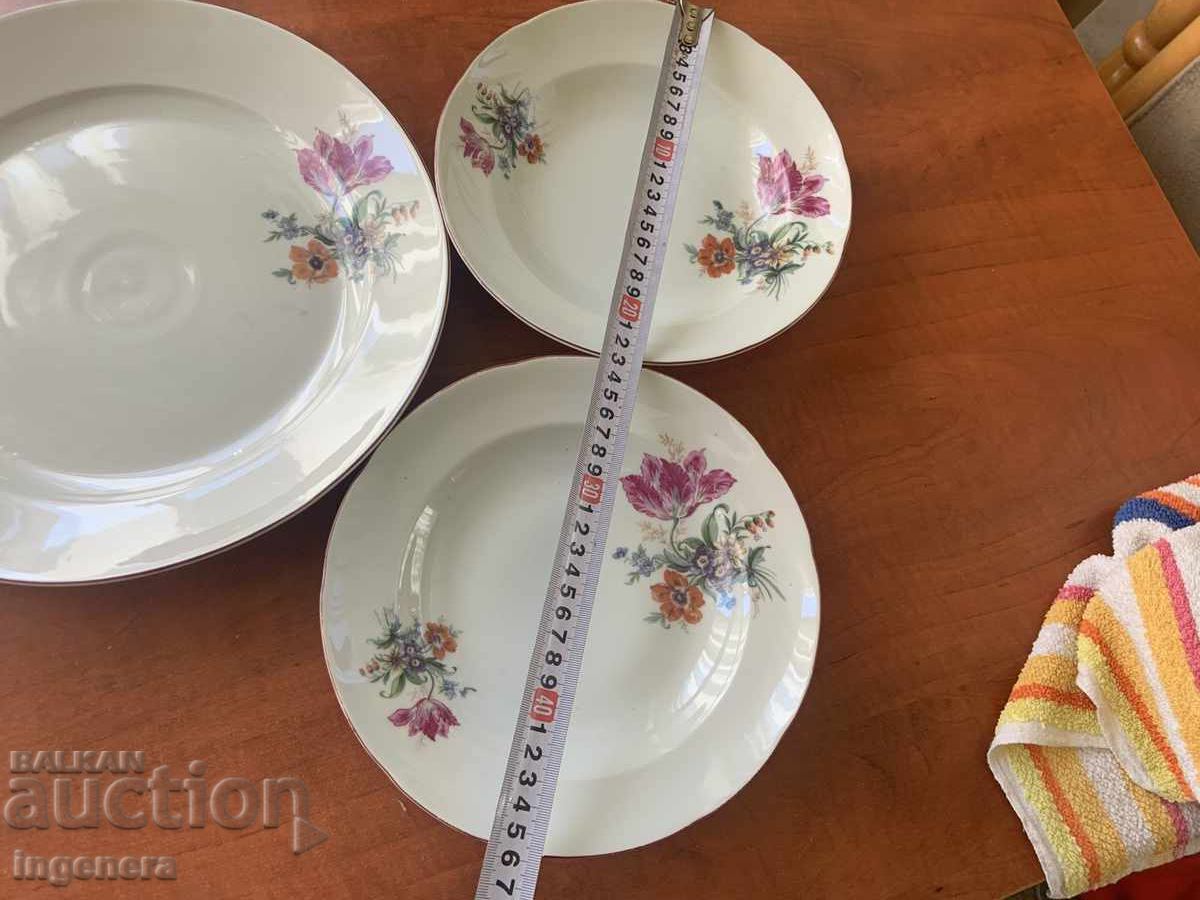 Auction  PORCELAIN PLATTER WITH TWO PLATES BULGARIA