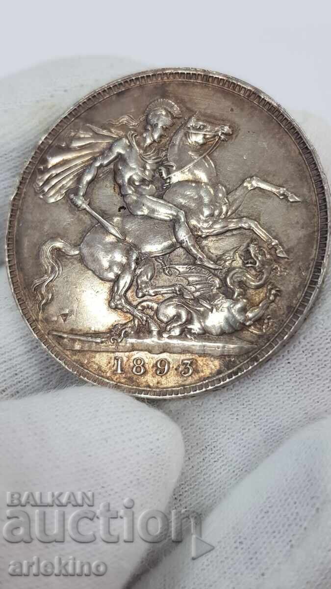 Monedă rară din argint 1 coroană 1893 Marea Britanie cu preț € 80.00 | 156.47 BGN Monedă rară din argint 1 coroană 1893 Marea Britanie cu preț € 80.00 | 156.47 BGN