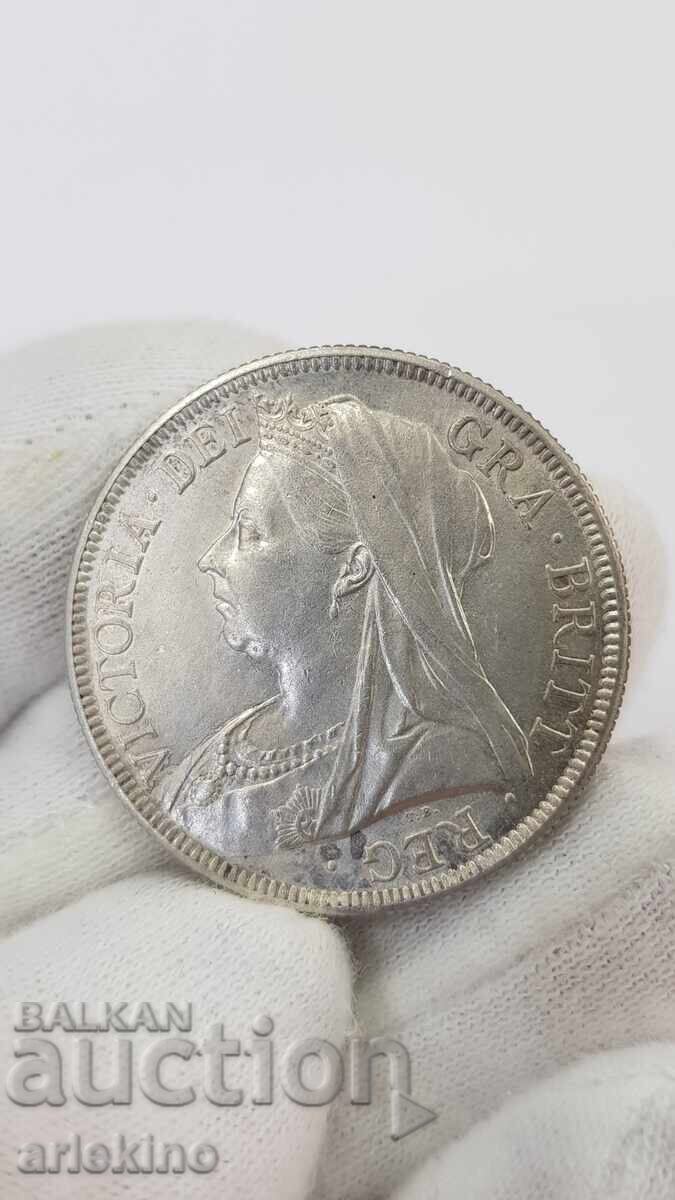 Рядка Сребърна Монета 1/2 корона 1901 Великобритания Рядка Сребърна Монета 1/2 корона 1901 Великобритания
