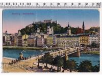 Podul Staatsbrücke peste râul Salzach în Salzburg, Austria, 1921