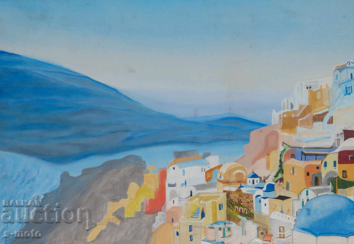 Livrarea Tablou acrilic naivism peisaj din Grecia