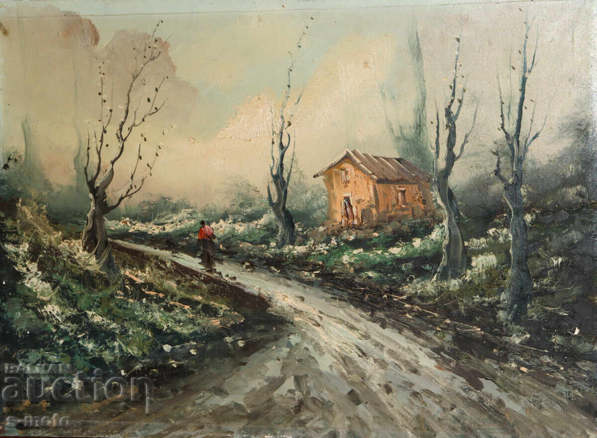 Tablou vechi pictură în ulei peisaj cu preț € 200.00 | 391.17 BGN