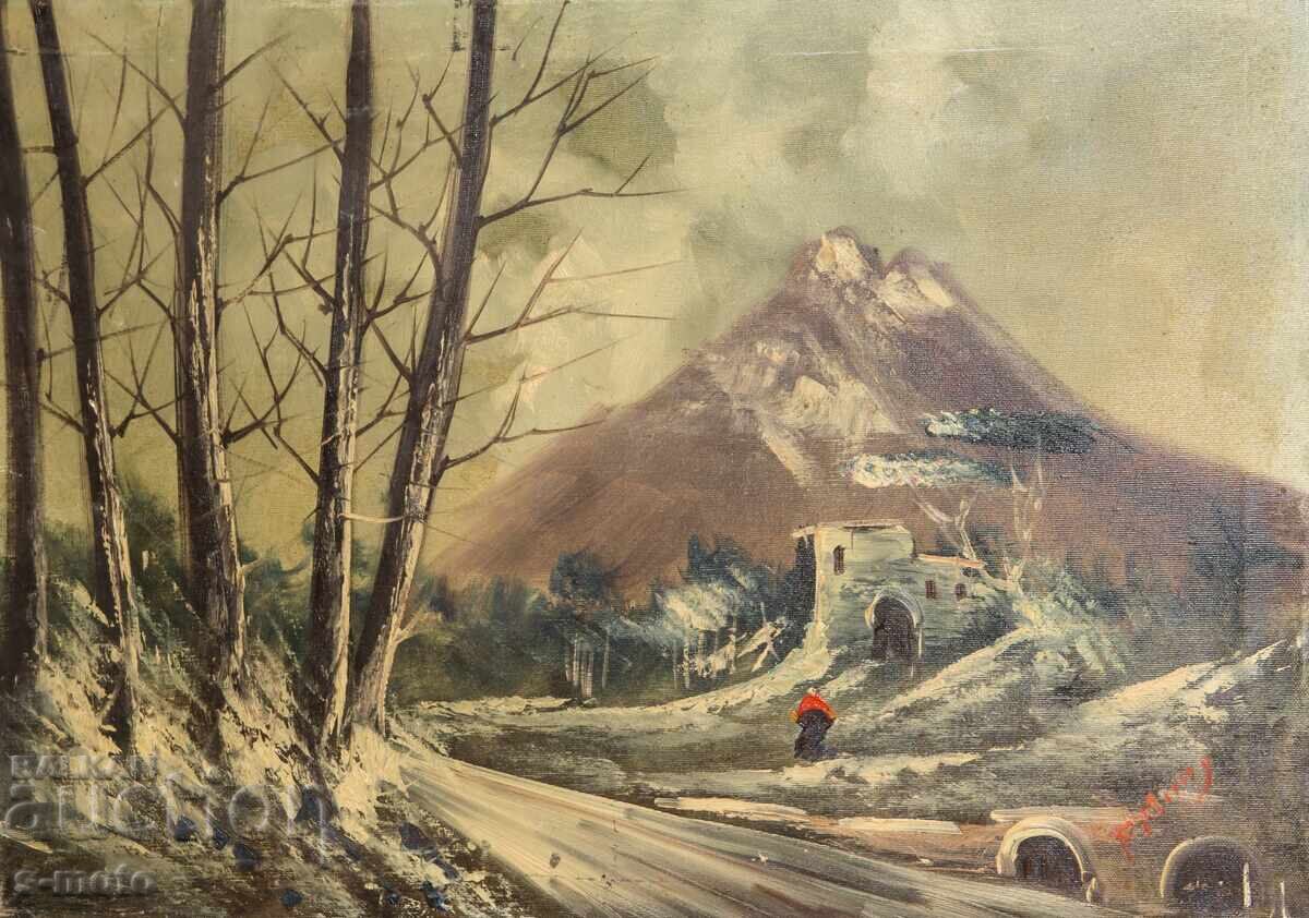 Tablou vechi pictură în ulei peisaj