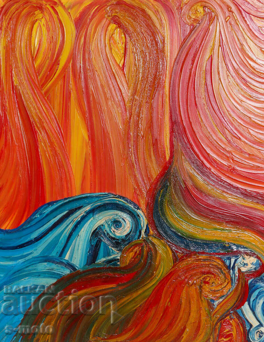 Oil painting abstract composition
