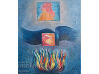 Oil painting abstract composition