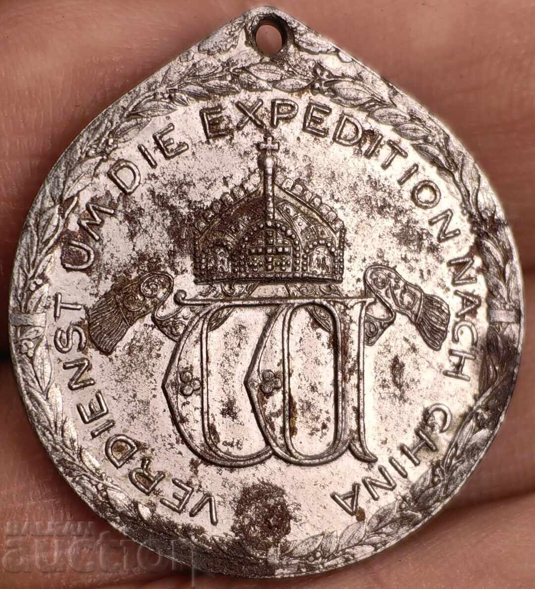 Livrarea 1901 CORPUL EXPEDIȚIONAR REVOLTA BOXERILOR MEDALIE GERMANĂ