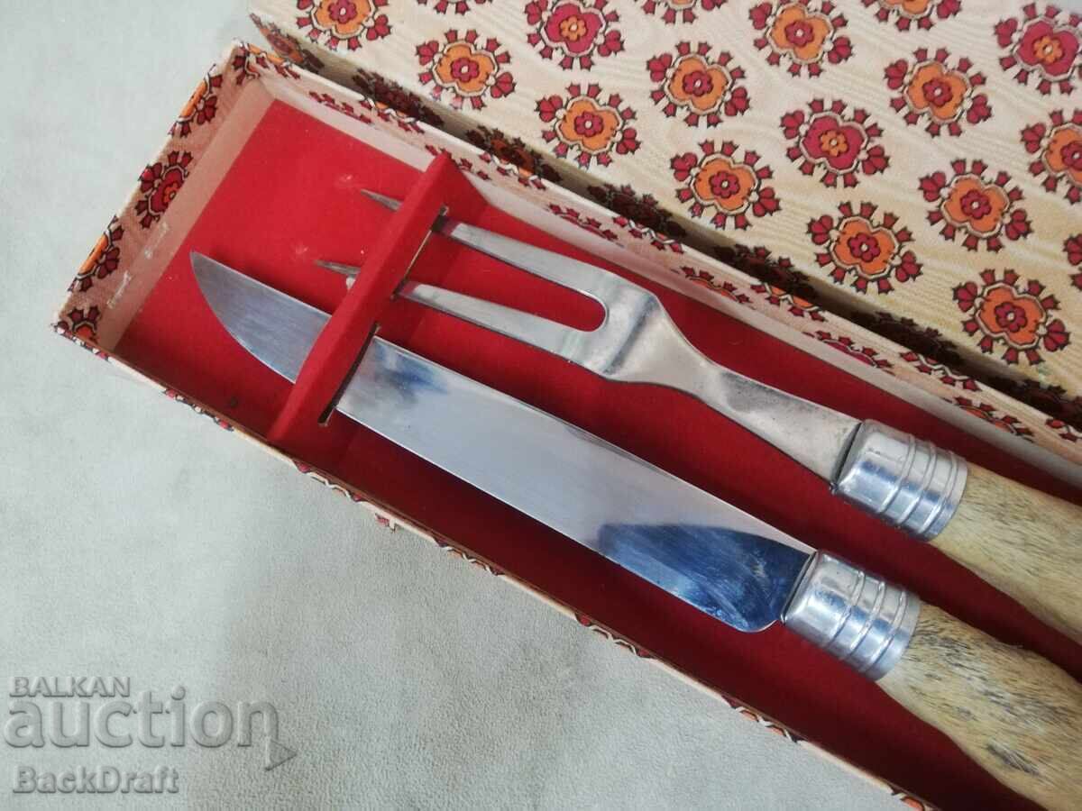 Ловен комплект за месо Нож и Вилица от Неръждаема Стомана - 5