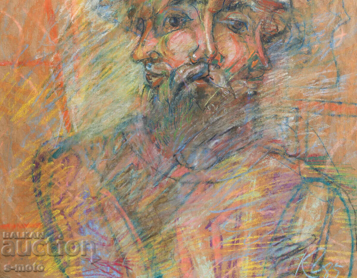 Tablou pastel portret abstract 1985 - 5