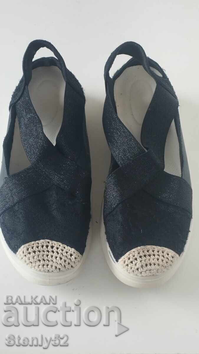 Sandale de damă, încălțăminte din material textil #6(37)