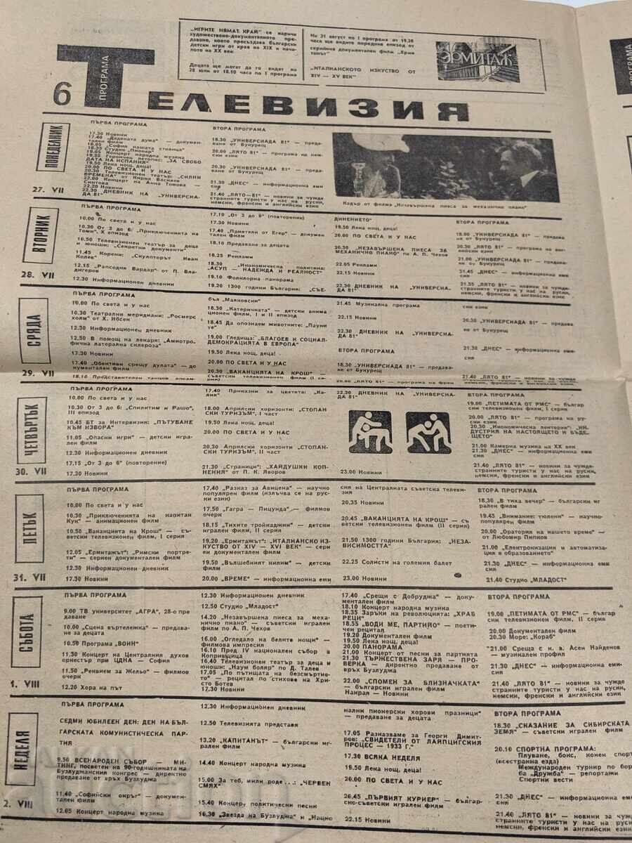 Παράδοση 1981 ΕΦΗΜΕΡΙΔΑ ΤΗΛΕΟΡΑΣΗ ΡΑΔΙΟΦΩΝΟ ΛΙΟΥΝΤΜΙΛΑ ΖΙΒΚΟΒΑ ΘΑΝΑΤΟΣ