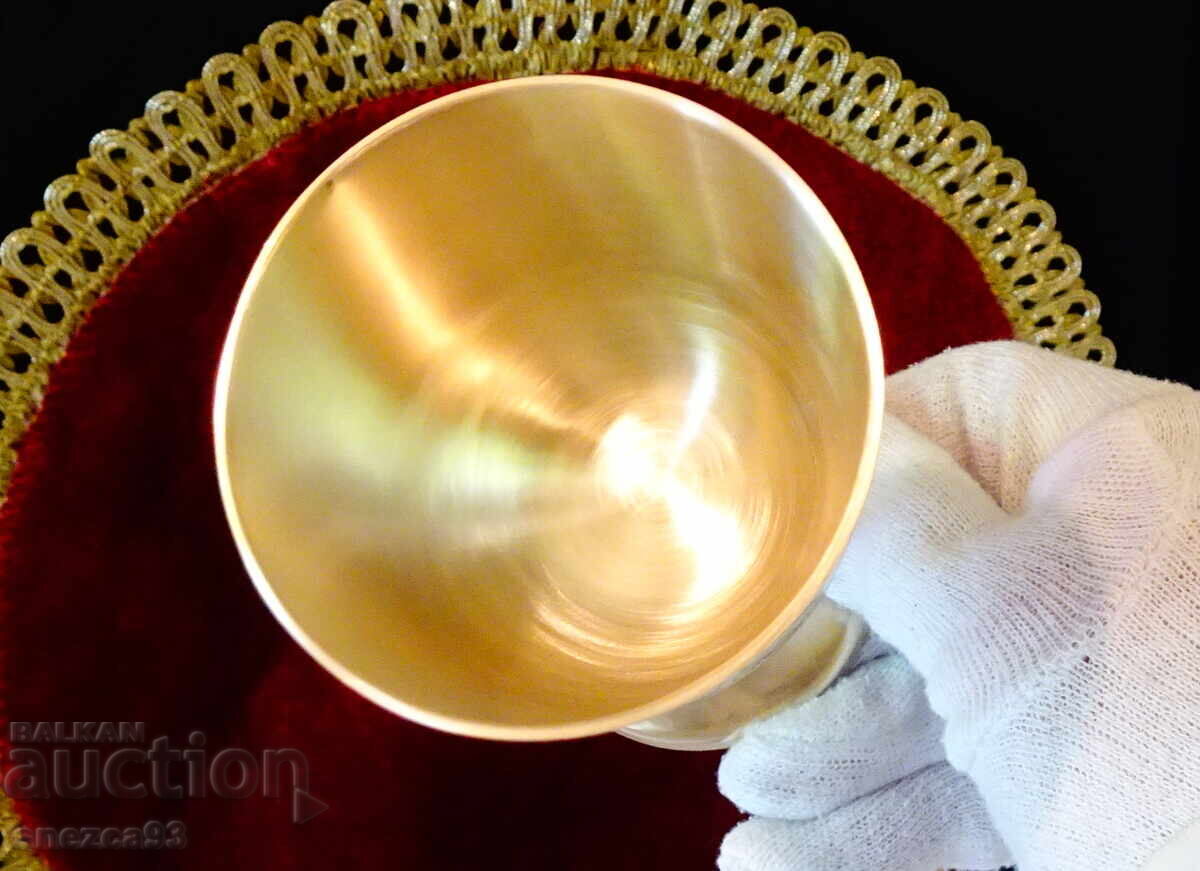 Pahare de vin din bronz, gravate, baroc, ștampilă - 5