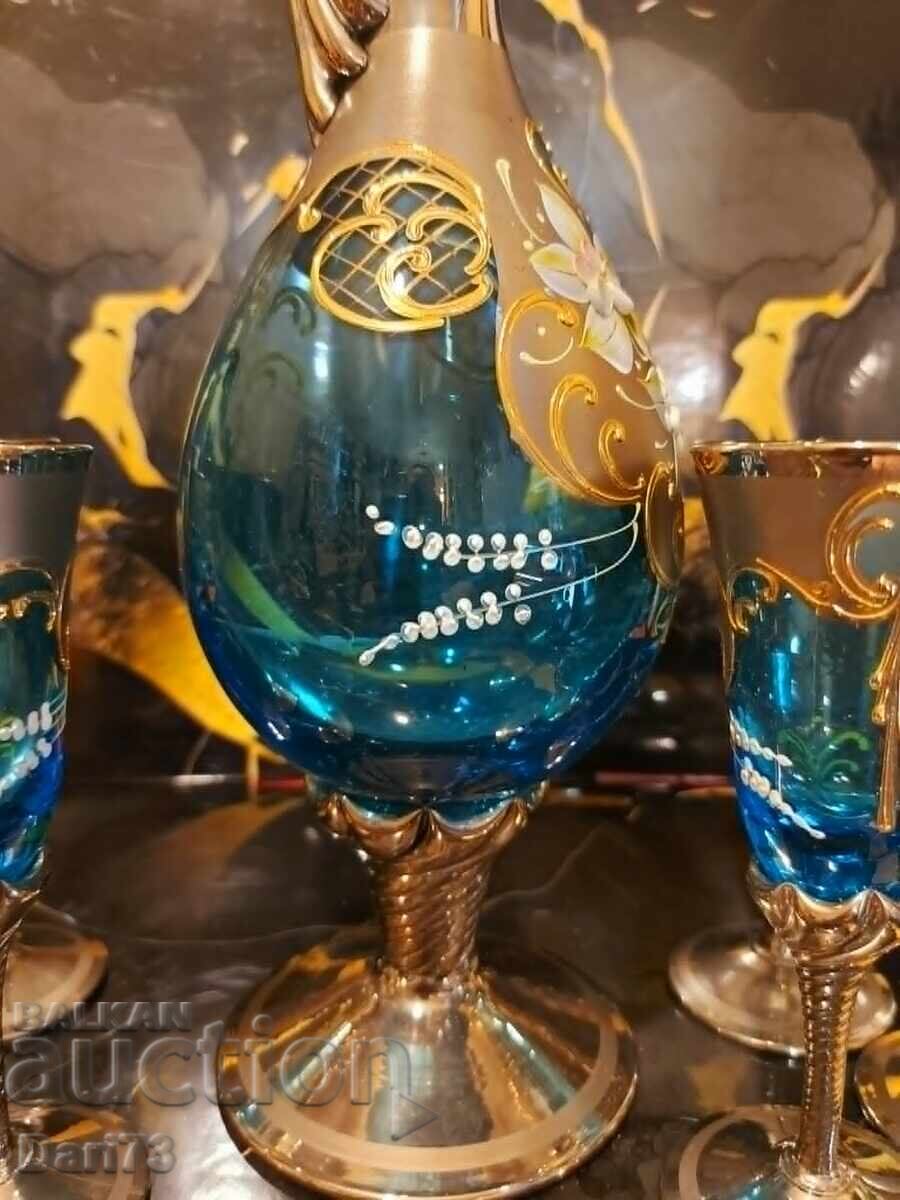 Set rar și elegant de pahare din sticlă de Murano - 6 Set rar și elegant de pahare din sticlă de Murano - 6