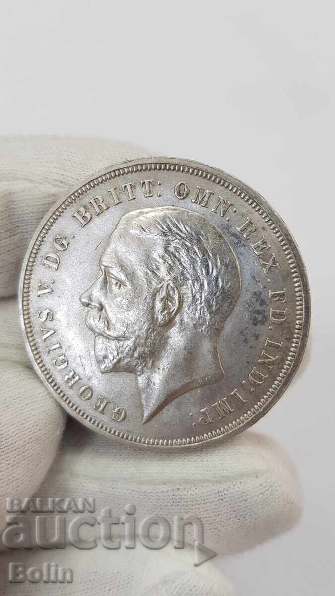 Livrarea Monedă de argint foarte rară 1 coroană 1935 Marea Britanie