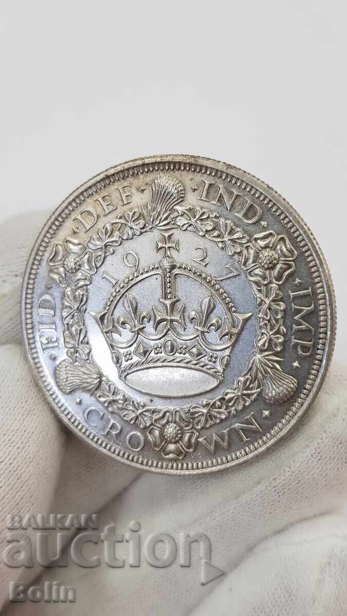 Monedă de argint foarte rară 1 coroană 1927 Marea Britanie Monedă de argint foarte rară 1 coroană 1927 Marea Britanie