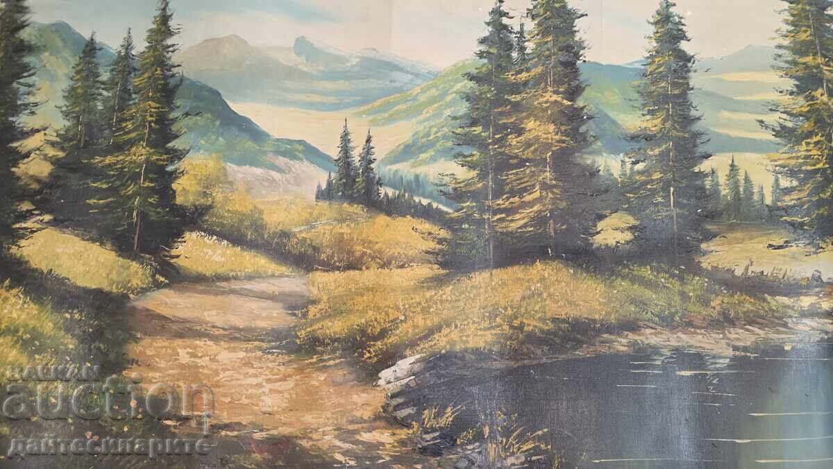 Licitație Tablou vechi, ulei 120/65 cm