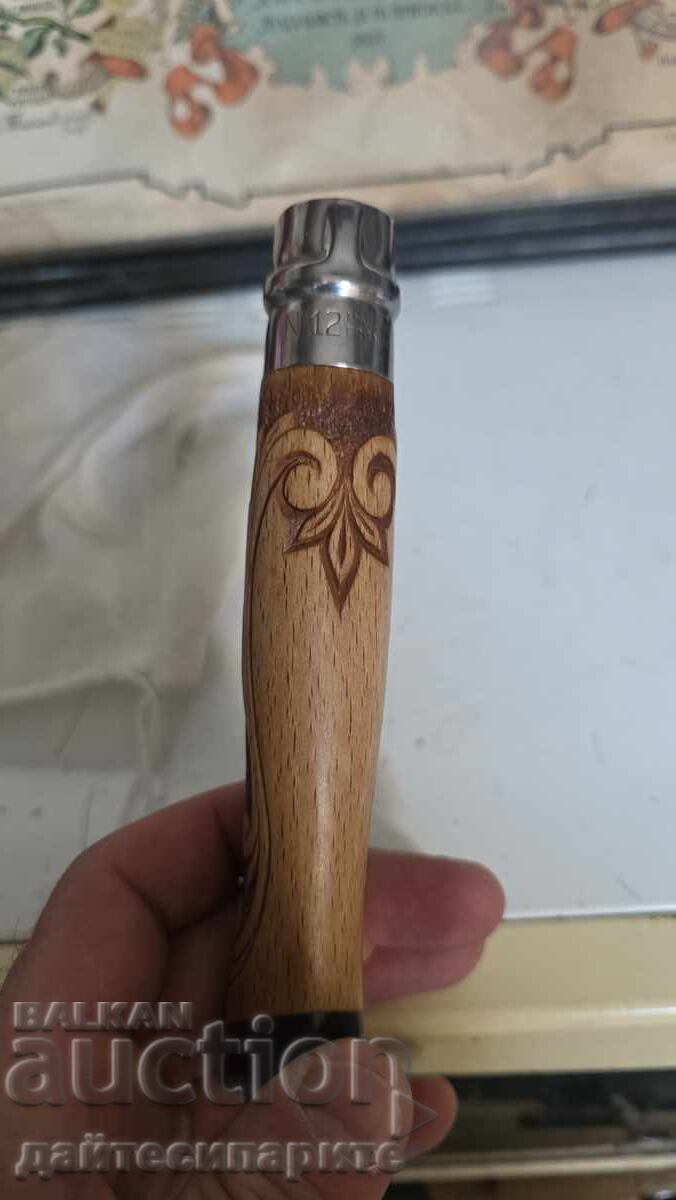 Licitație Briceag pliabil, mâner din lemn, lucrat manual, opinel