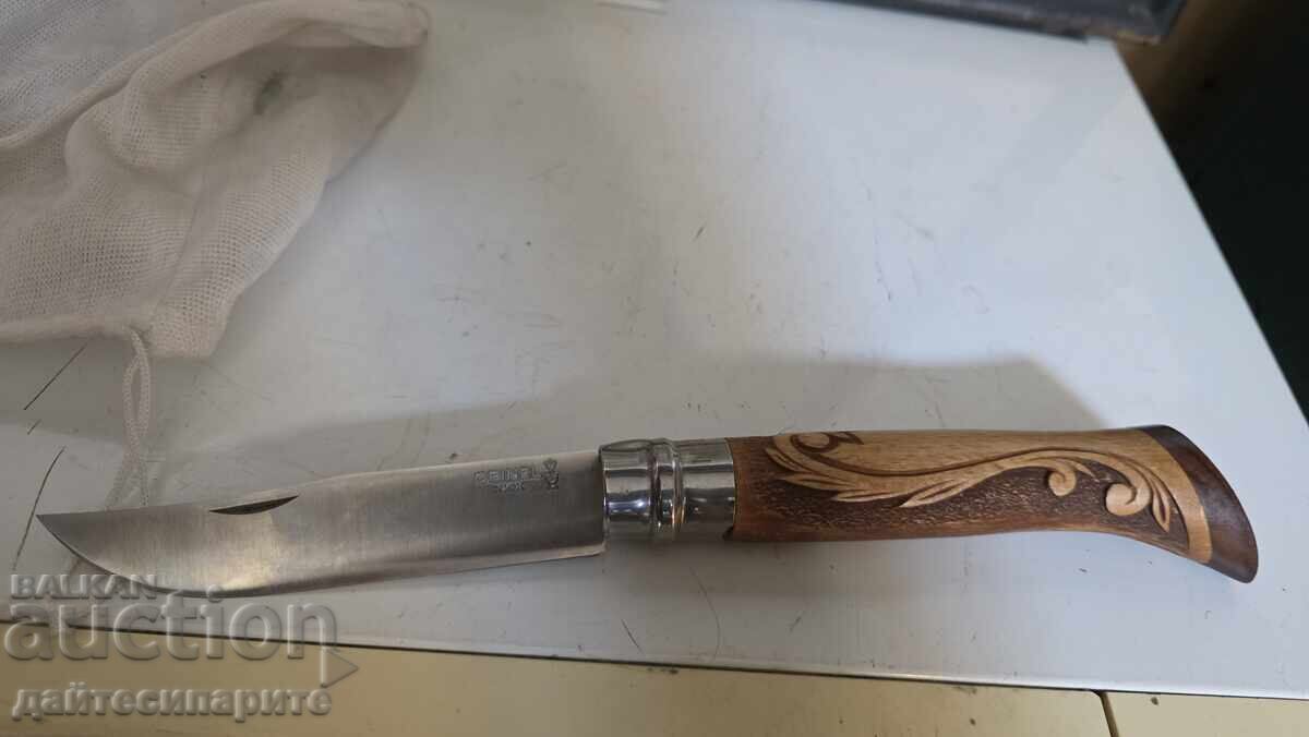 Briceag pliabil, mâner din lemn, lucrat manual, opinel - 6