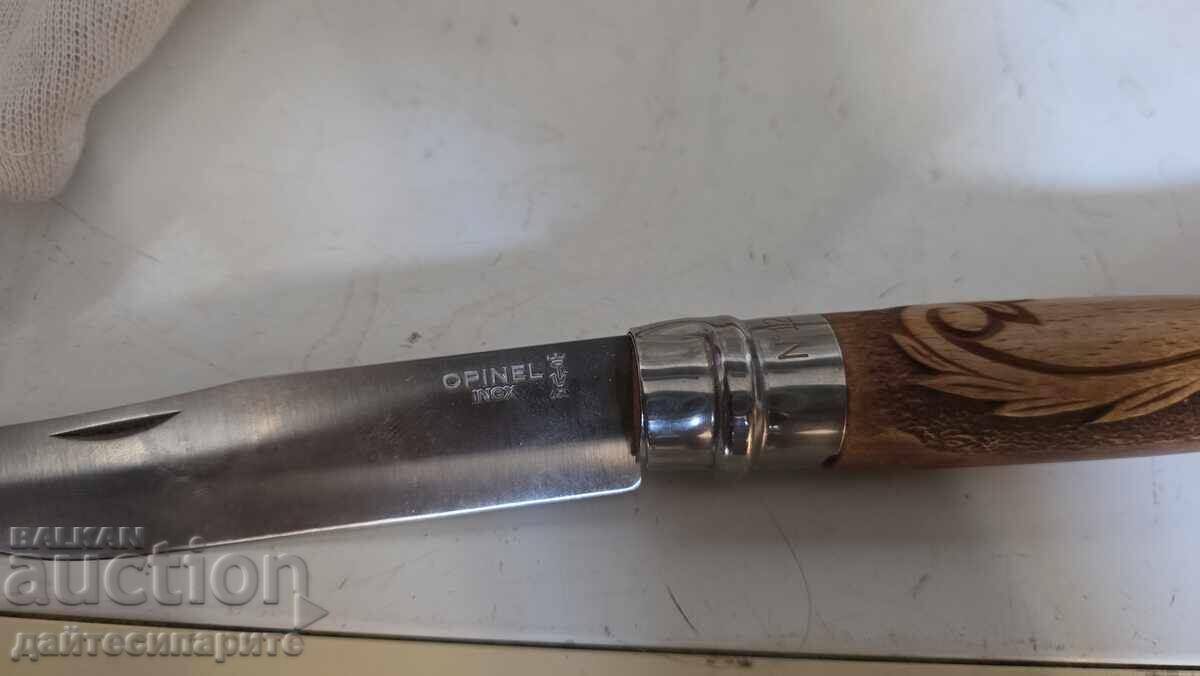 Briceag pliabil, mâner din lemn, lucrat manual, opinel - 7