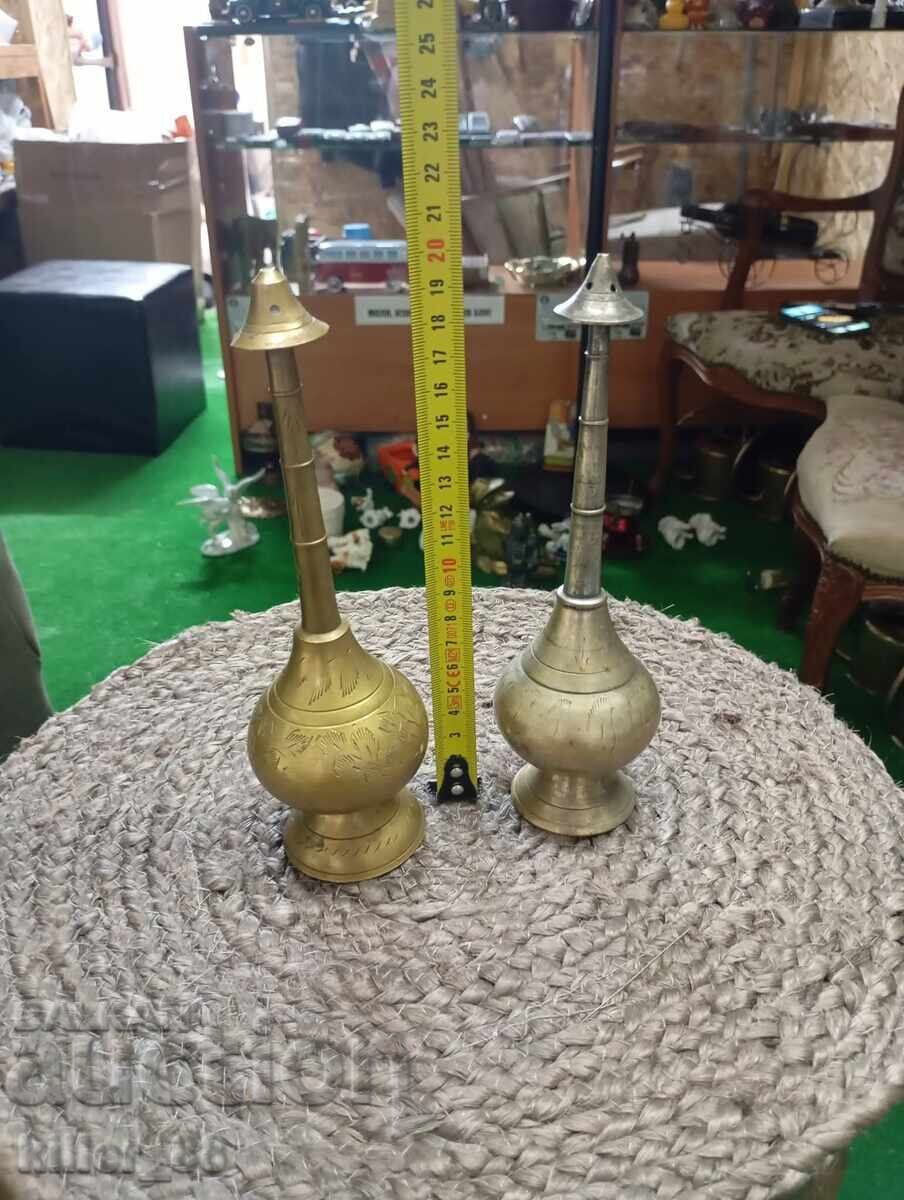 Pulverizatoare indiene retro din alamă pentru apă de trandafiri