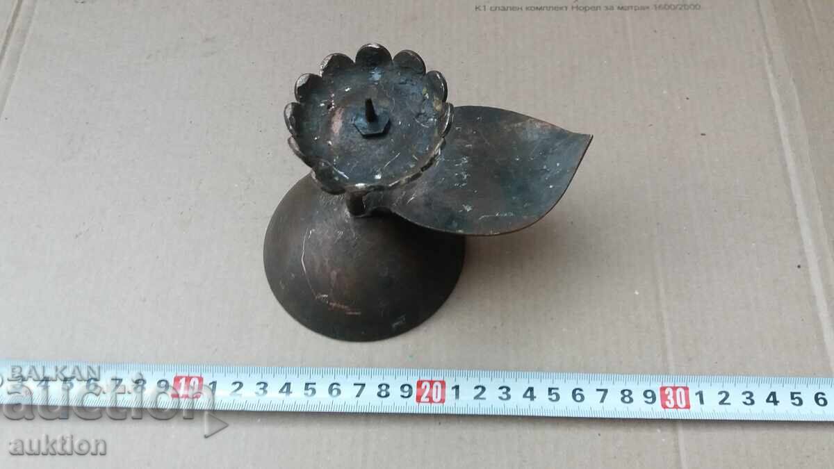 Auction  FORGED COPPER CANDLESTICK