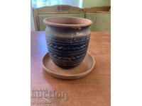 GHIVECI DIN CERAMICĂ CU TĂVIȚĂ