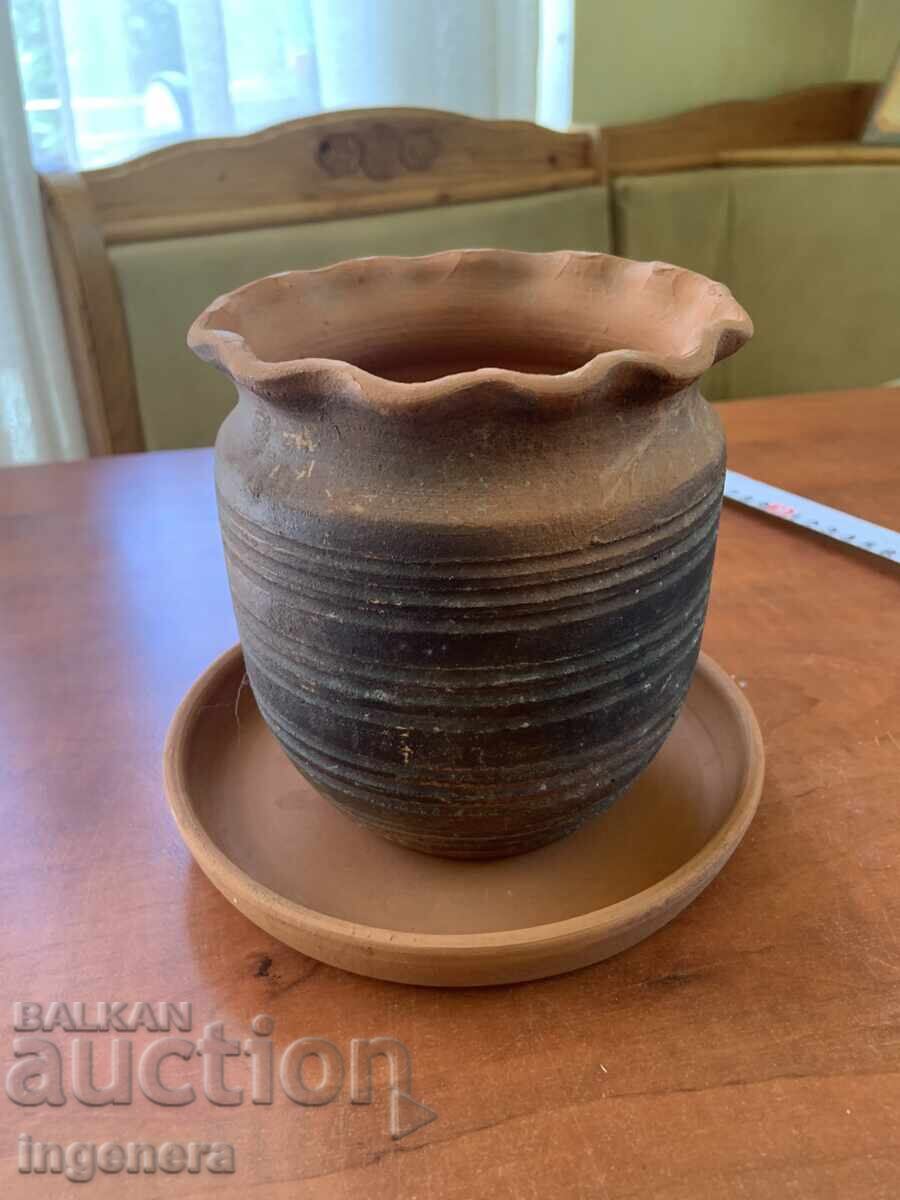 GHIVECI CERAMICĂ VECHI CU FARFURIE